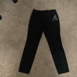 Cross print black work pants